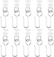 LT Easiyl 50 Sets S-Shaped Curtain Track Glider Hooks and Curtain Hanging Rail Hooks Glide Rollers for Drapes RV Shower Curtain Ceiling Chandelier Pendants