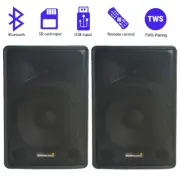 2-Pack Pro Audio PA Powered Speaker Bluetooth Karaoke Stage Party SD DJ Speakers