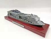 MSC MERAVIGLIA CRUISE NEW SHIP MODEL - Metal on Wood base *NO BOX* Rare 11 in