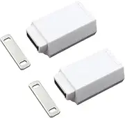 2Pcs Push to Open Door Catches, Cabinet Magnetic Push Latch Touch Release Door Catches for Kitchen Wardrobe Drawer Door, White