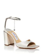 Jimmy Choo Women's Saeda 85 Embellished Ankle Strap High Heel Sandals