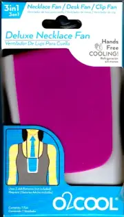 Deluxe NECKLACE FAN by O2 COOL / Model FN02006 - Color Purple