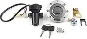 Yurefax Motorcycle Ignition Switch Gas Petrol Cap Cover Lock Key Set, for YZF-R1 1998 1999, 2004 2005 2006 2007 2008 2009 2010 2011 2012 Motorcycle Ignition Switch Key