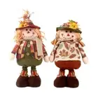 Fall Thanksgiving Scarecrow Figurines with Stretchable Legs for Desktop Decors