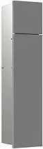 emco ASIS Pure Flush-Mounted Cabinet Module, Bathroom Cabinet as Toilet Roll Holder and Toilet Brush Holder with Extra Compartment, Tall Cabinet with Push to Open Function, Grey Matt