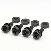 ReplacementScrews M8 Wall Mount Screws Compatible with Samsung 18-20mm Installations (1.25mm Pitch) Complete kit with Screws, Washers and Spacers - Black Plated.