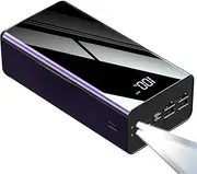 Power Bank 80000mAh USB C Large Battery Pack with LED Display 22.5W Fast Charging Large Powerbank Portable Charger Compatible with Smartphones Tablets(Size:80000Mah,Color:Black)