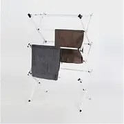 Clothes Drying Rack, 3 Tier Foldable Airer Clothes Drying Rack, Concertina Indoor Clothes Airer, Steel Large Clothes Hanger Rod Balcony Drying for Indoor Outdoor, 64x39x100 CM, White