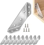 [ZUREGO] Angled Corner Bracket - Triangle Corner Brackets Braces Set | Shelf Bracket Brace Angle Brackets Support, Stainless Steel Metal Fastener with Screws,