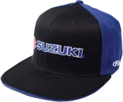 FACTORY EFFEX 15-88450 Suzuki Flexfit® Hat - Black/Blue - Small/Medium