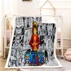 Animation Handsome Happy 3D Warm Plush Fleece Blanket Picnic Sofa Couch