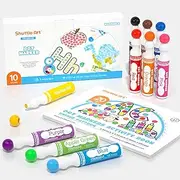 Shuttle Art Dot Markers, 10 Colors Bingo Daubers with Dot Coloring Book for Toddler Art Activities, Non-Toxic Washable Coloring Markers for Preschool Kids Learning Educational Supplies