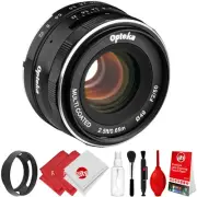 Opteka 50mm f/2.0 Lens + Kit for Fuji X-Pro2 X-T2 X-T1 X-T20 X-T10 E2S E3 E2 A3