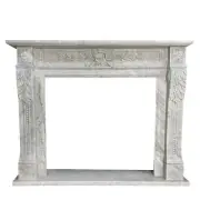 Frame for Fireplace IN Marble Carrara Laurel Classic Fireplace Mantel Art L150cm
