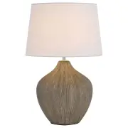 Borneo Ceramic Table Lamp, Bronze, White