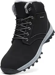 [UMANPOO] Men Ankle Boots Winter Snow Shoes Sport Hiking Walking Trail Training Trekking Comfy Fuzzy High Top Non Slip