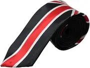 [Zasel] Mens Uk United Kingdom British Flag Novelty 5cm Skinny Neck Tie Black, White, Red Patterned Skinny Ties