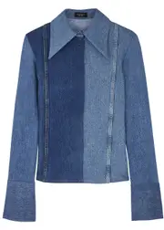 A.W.A.K.E Mode Panelled Denim Shirt - Blue - 44 (UK16 / XL) 44 (UK16 / XL)