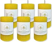 Cocaburra Hand-Rolled Beeswax Candles, 6 Pack Pure Beeswax Pillar Candles (2.4x4 Inch), 20 Hour Burn Time, Vintage Beeswax Candle Gift Set