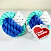Boots & Barkley Blue Fetch Dog Toy Rope Ball Lot of 2