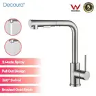 Decaura Kitchen Mixer Tap Pull out 2-Mode Spray Sink Swivel Brushed Nickel WELS