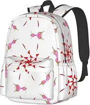 [vacsAX] The budding and turning flower School Backpack Rucksack Large Capacity Back Pack with Front Pocket Lightweight School Bags