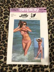 Vintage SIMPLICITY Sewing Pattern 6921 SHAWL BIAS BIKINI Size:8 UN-CUT(s628