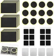 40 PCS Bicycle Tire Repair Kit, Bike Tube Patch Kit 36 Pcs Glueless Bike Tube Patches and 4 Pcs Metal Rasps Self Adhesive Bicycle Tire Patches for Road Mountain Bikes Cycling Bicycles