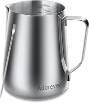 Milk Frothing Pitcher, 50oz Steaming Pitcher Stainless Steel Espresso Machine Accessories for Coffee Bar, Cappuccino Barista Tools Milk Jug Steamer Frother Cup with Decorating Latte Art Pen