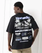 [Nomadic Paradise] Nomadic Paradise Men's Sponsor Street T-Shirt in Anthracite Size Small S Anthracite