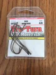 Tru-Turn Size 4/0 Bass Worm Hooks #047ZS Ships N 24h
