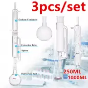 250/1000ml 3pcs Soxhlet Extractor Kit Soxhlet Extraction Apparatus Lab Glassware