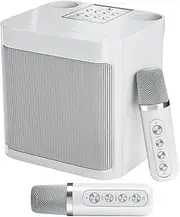Karaoke Machine for Adults/Kids with 2 Wireless Microphones, FULLIFE Portable Bluetooth PA Speaker System, HD Sound Singing Machine with Echo and Vocal Cut, Supports TF/USB, AUX-in, for Home Party