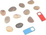 COHEALI 1 Set/10 Pcs Hand-Painted Rocks DIY Drawing Stones with Bracket Natural Pebbles for Kids Art Perfect for Home School Activities