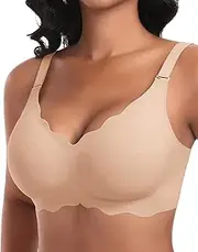 [Ganado] Seamless Bra Women's Smooth Comfort Full Cup Padded Bustier Soft Bra T-Shirt Soft Bra