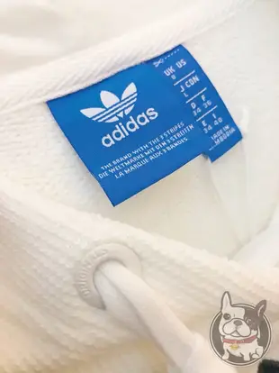 Adidas Originals TREFOIL HOODIE 長板 條文 米白 藍 三葉草 BS4292