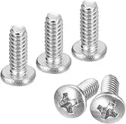 uxcell #6-32x3/8 Pan Head Machine Screws, 304 Stainless Steel 18-8 Screw, Phillips Drive, Fully Threaded, Bright Finish, Pack of 25
