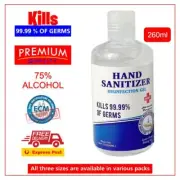 6 x 260ml Instant Hand Sanitizer Gel Kills 99.9% Germs 75% Alcohol Anti-Becteria