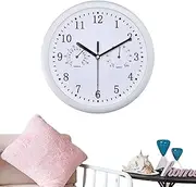 Outdoor Wall Clock - Outdoor Wall Clock with Hygrometer | Weather-Resistant Non-Ticking Battery Operated Decor Clock, Waterproof Large Indoor Outdoor Clocks for Bathroom, Deck, Porch, Pool