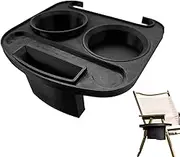 Chair Cup Holder | Clip on Chair Table with Mobile Device Slot | No-Drill Lounger Recreation Furniture Organization Attachment for Outdoor Beach Pool Fishing Trips Picnics