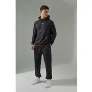 Mens Black Man Active Hoodie & Jogger Tracksuit