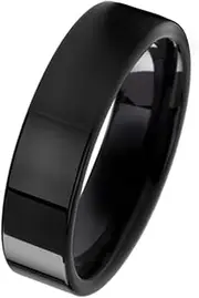 [Gemini] His or Her Black Polished Matching Titanium Wedding Ring width 4mm 6mm Valentine's Day Gift