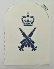 Royal Navy Missileman, Blue On White Printed Branch Specialisation Patch
