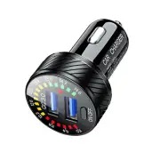 36W Dual USB Fast Charger Car Cigarette Lighter Socket Power LED Adapter Outlet