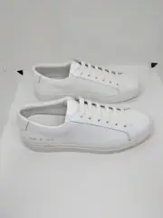 New Common Projects Logo Print Sneakers in White Sz 7