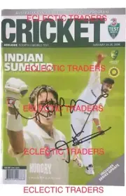 Michael Hussey & Harbhajan Singh SIGNED 2008 Test Cricket Programme. Sachin 153