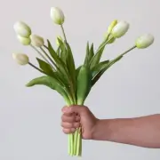10 PCS Artificial Tulip Flowers Real Touch Tulips Artificial Plastic Flower F...