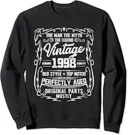 [X.Style] 25 Year Old Vintage 1998 Man Myth Legend 25th Birthday Sweatshirt ds525 Sweatshirt (S) Black