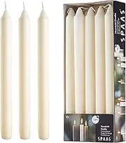 9.5 Inch Ivory Taper Candles - Set of 10 Cream Candlesticks - Dripless Ivory Candlesticks for Dinner Table, Home Decoration, Holidays - Cream Candle Sticks with 8 Hour Burn Time