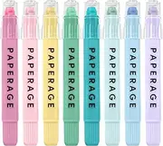 PAPERAGE Gel Highlighters, No Bleed & Smudge Free, Pastel Highlighters, Assorted Colors, 8 Count